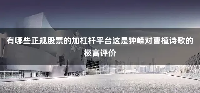 有哪些正规股票的加杠杆平台这是钟嵘对曹植诗歌的极高评价